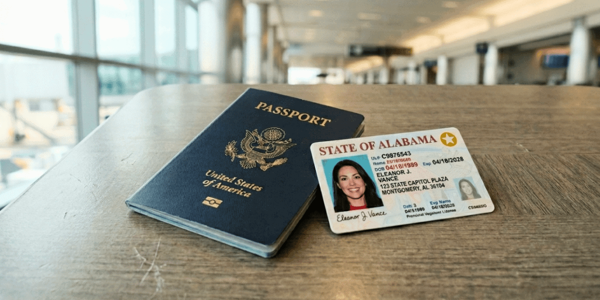 Passport and Real ID set next to each other